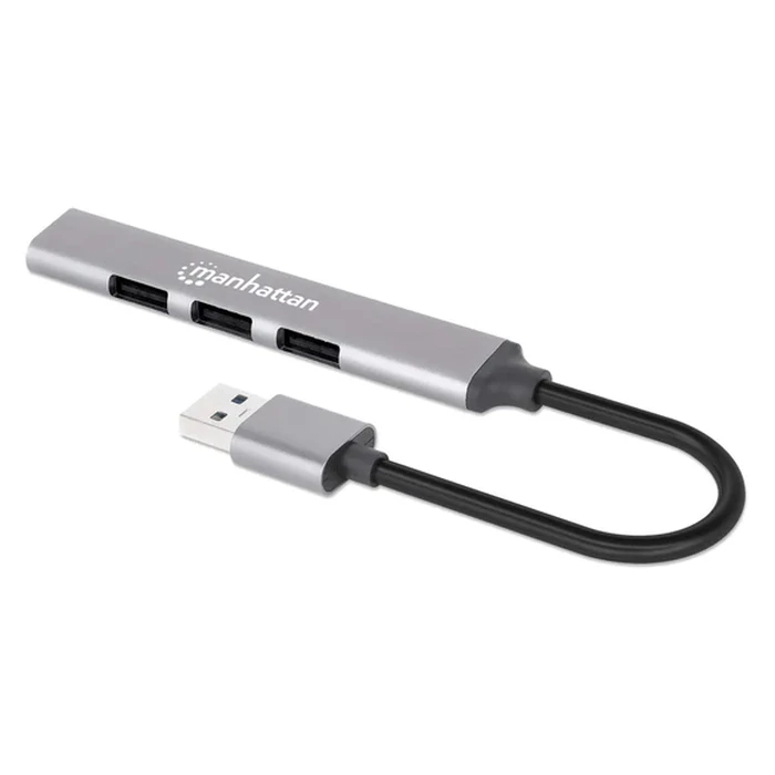 USB Hub Manhattan 4Port 3x480Mbit/s 1xGbit/s USB-A Stecker