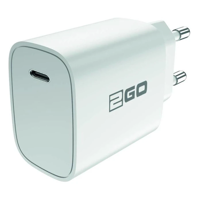 Φορτιστής Πρίζας 2GO 100V-240V-Power Delivery-White USB Type C