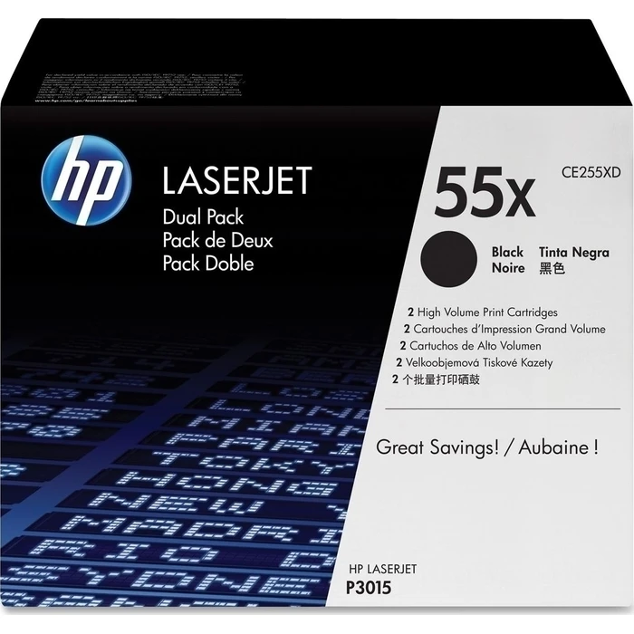 Toner HP 55X - 2-pack - High Yield - black - original - LaserJet (CE255XD)