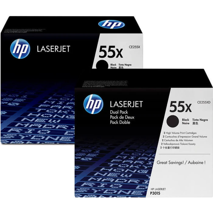 Toner HP 55X - 2-pack - High Yield - black - original - LaserJet (CE255XD)