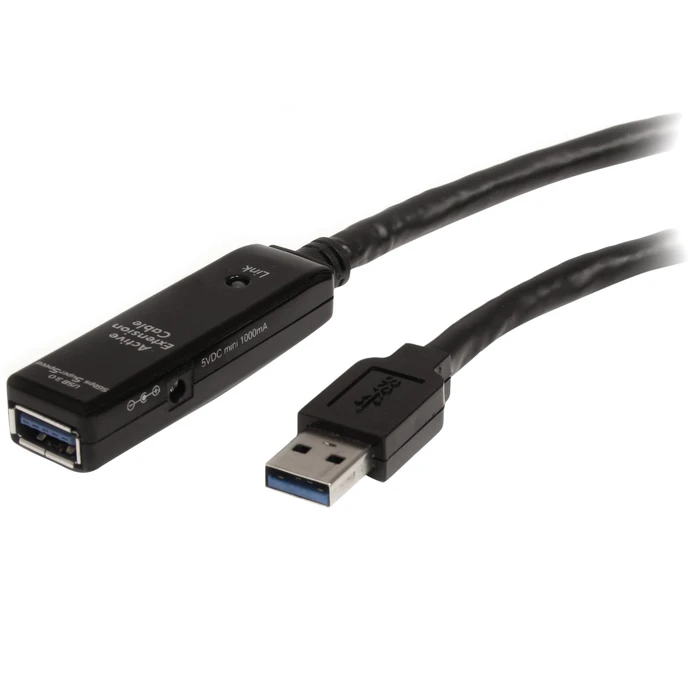 Καλώδιο USB StarTech Active USB 3.0 with AC Power Adapter - Shielded - Male to Female USB 3.1 Gen 1 Type A (5Gbps) (USB3AAEXT5M) - 5 m