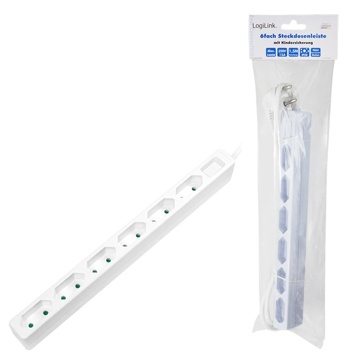 Πολύπριζο Logilink - Slim - 3400 Watt