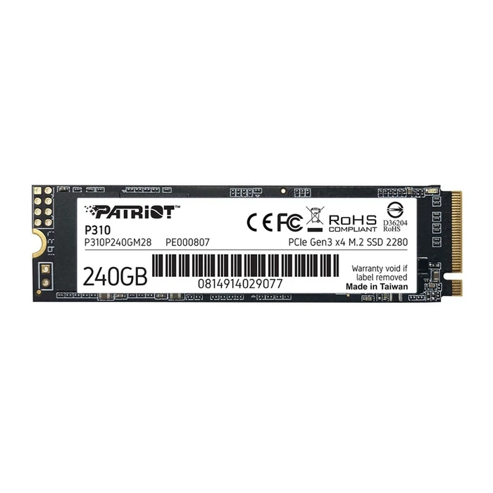Σκληρός Δίσκος M.2 SSD 240GB Patriot P310 - PCI Express 3.0 x4 (NVMe)