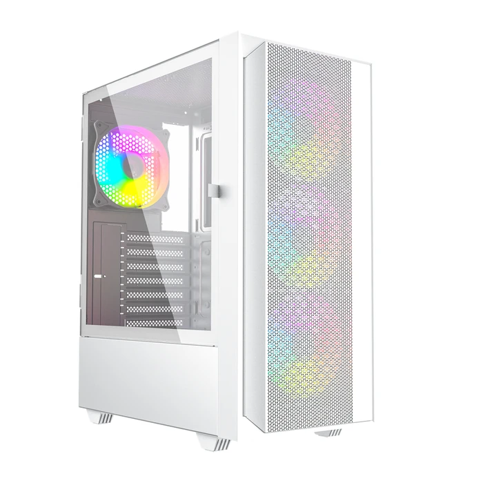 Κουτί Υπολογιστή Gembird Fornax 4000W ARGB Gaming ATX Midi Tower, backlight, White