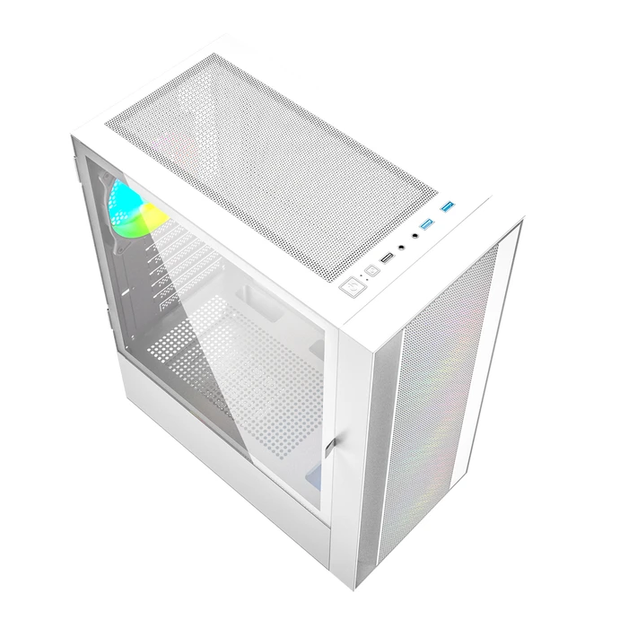 Κουτί Υπολογιστή Gembird Fornax 4000W ARGB Gaming ATX Midi Tower, backlight, White