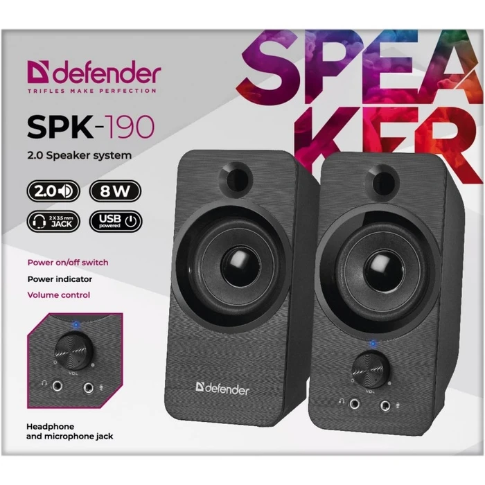 Ηχεία Υπολογιστή Defender SPK-190 2.0 8W USB 65190