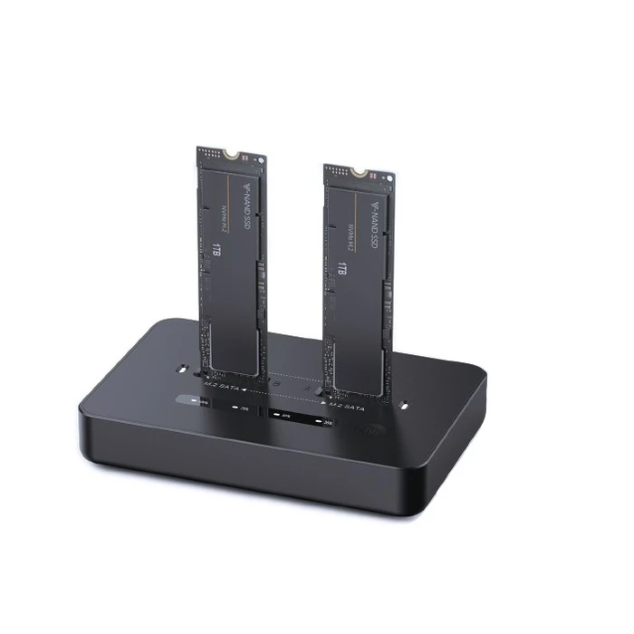Docking Station Σκληρών Δίσκων Gembird DD2-U3M2 dual USB Type-C M.2 NVME (and SATA) SSD, Black