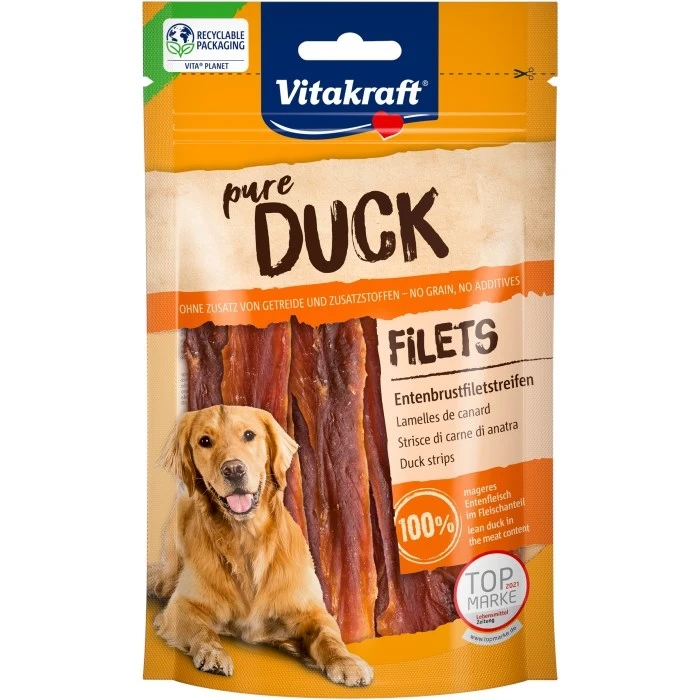 Λιχουδιές/Σνακ Σκύλων Vitakraft Pure Duck Fillets 80 g
