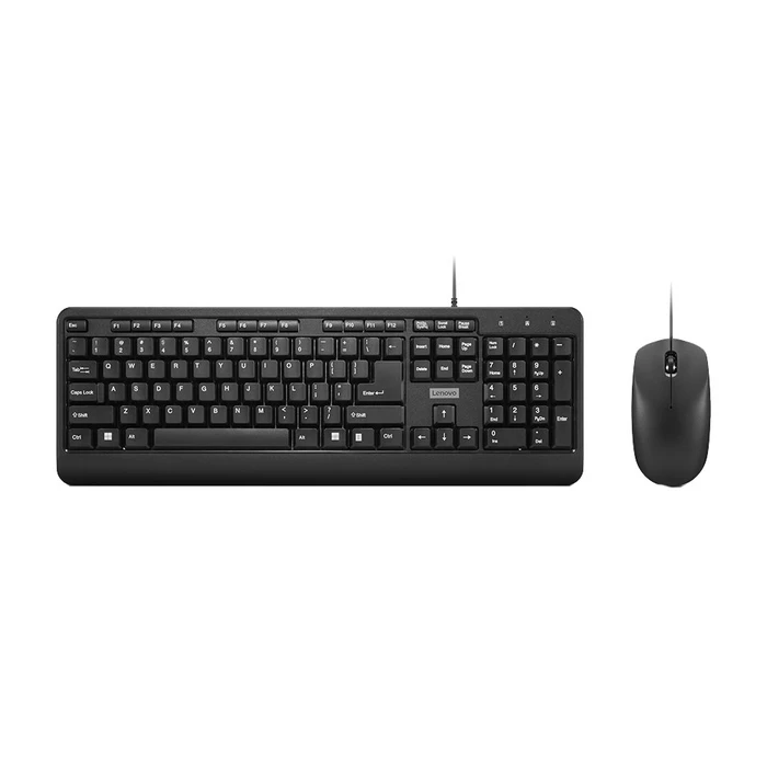 Σετ Πληκτρολόγιο Και Ποντίκι Ενσύρματο Lenovo 160 Home/Office USB US English Black