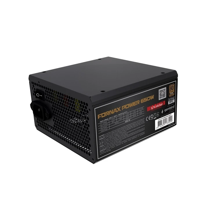 Τροφοδοτικό Υπολογιστή Gembird CCC-PSUBRONZE-650W Fornax 650W active PFC 12cm fan 80+Bronze color box