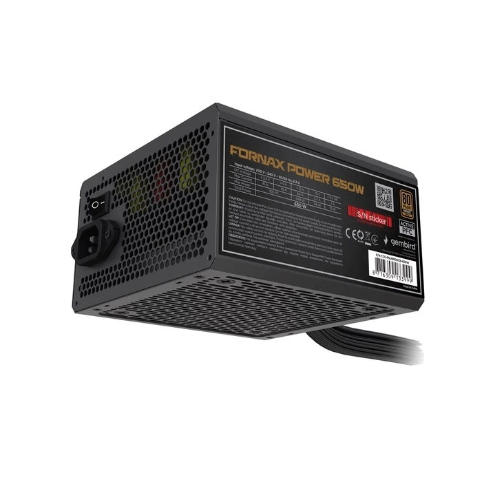 Τροφοδοτικό Υπολογιστή Gembird CCC-PSUBRONZE-650W Fornax 650W active PFC 12cm fan 80+Bronze color box