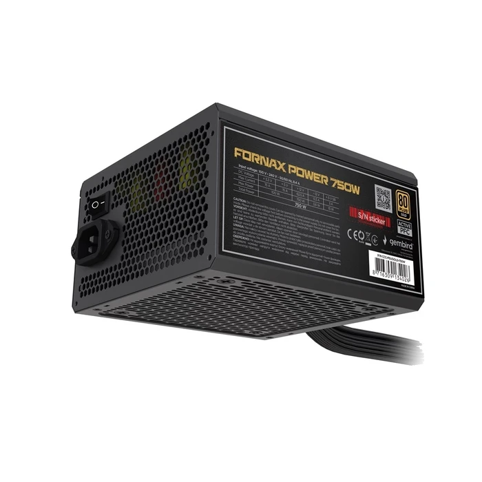 Τροφοδοτικό Υπολογιστή Gembird CCC-PSUBRONZE-750W Fornax 750W active PFC 12cm fan 80+Bronze color box