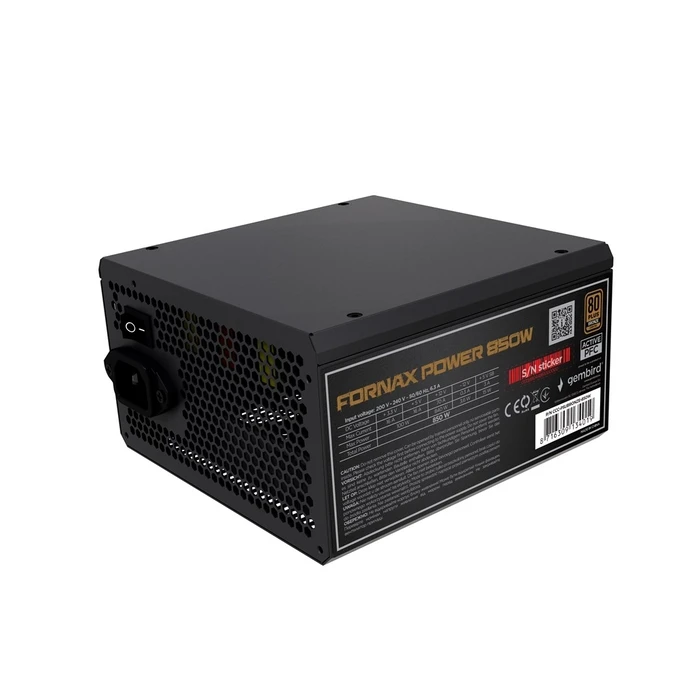 Τροφοδοτικό Υπολογιστή Gembird CCC-PSUBRONZE-850W Fornax 850W active PFC 12cm fan 80+Bronze color box