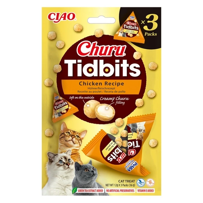 Υγρή Τροφή Γάτας Inaba Churu Tidbits Chicken 3x12g