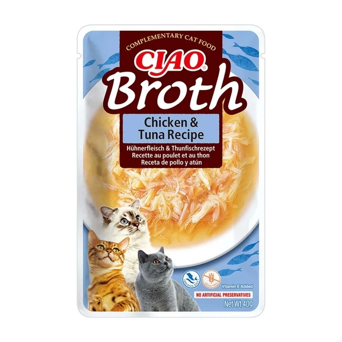 Υγρή Τροφή Γάτας Inaba Ciao Broth with chicken, salmon, tuna and scallop 24x40g