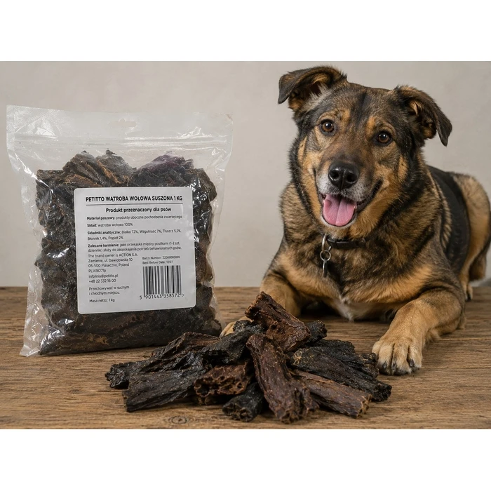 PETITTO Dried Beef Liver Monoprotein - Dog Treat - 1 kg