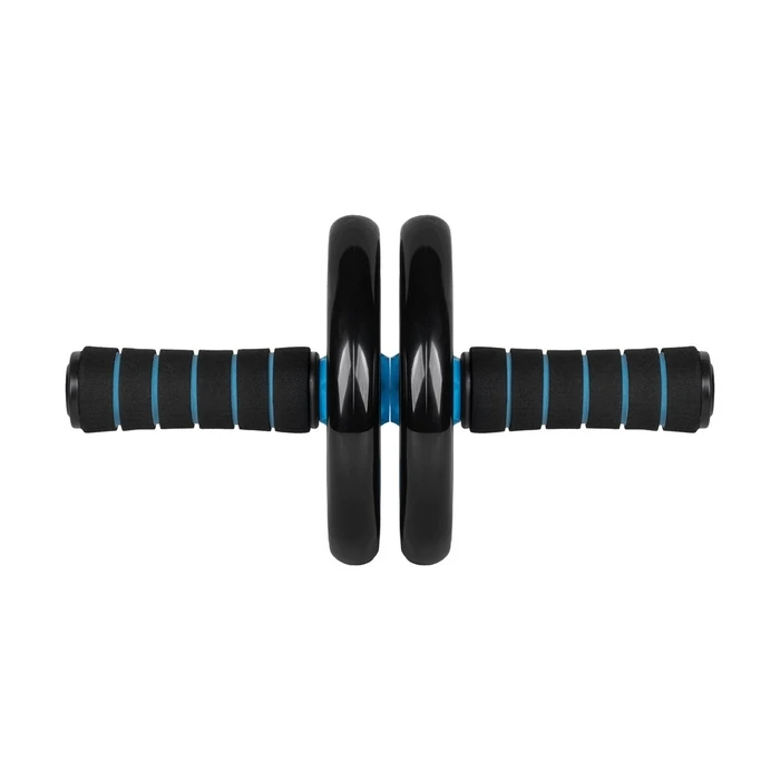 Ρόδα γυμναστικής διπλή REBEL ACTIVE για κοιλιακούς - Lechpol RBA-3061, Μαύρο/Μπλε