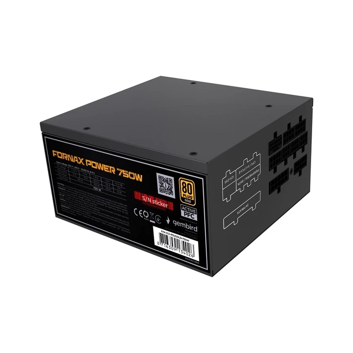Τροφοδοτικό Gembird Fornax Power 750W 80+ Gold Modular Μαύρο