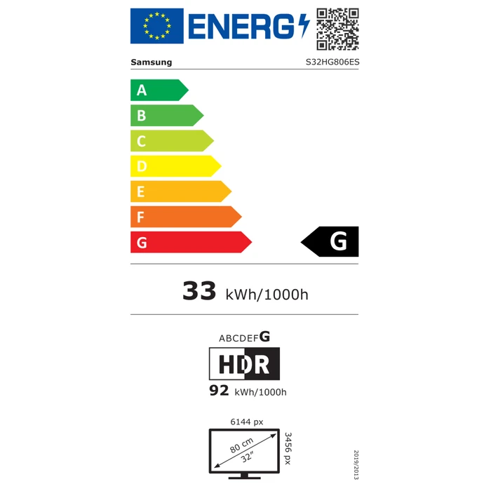 SAMSUNG 32" LCD Monitor LS32HG806ESXEN — 6K Ultra HD (6144 x 3456), IPS, 16:9, 330Hz, 1 ms