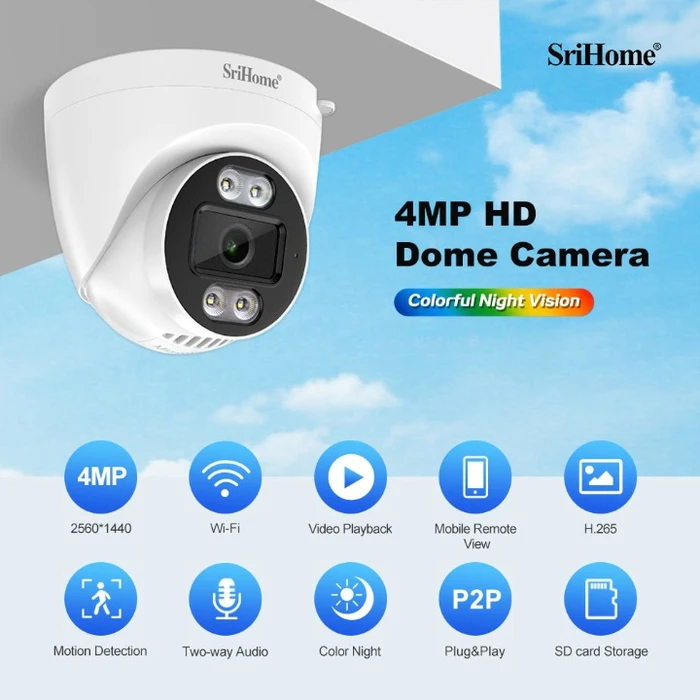 Κάμερα Παρακολούθησης Srihome DOME POE 4MP HD