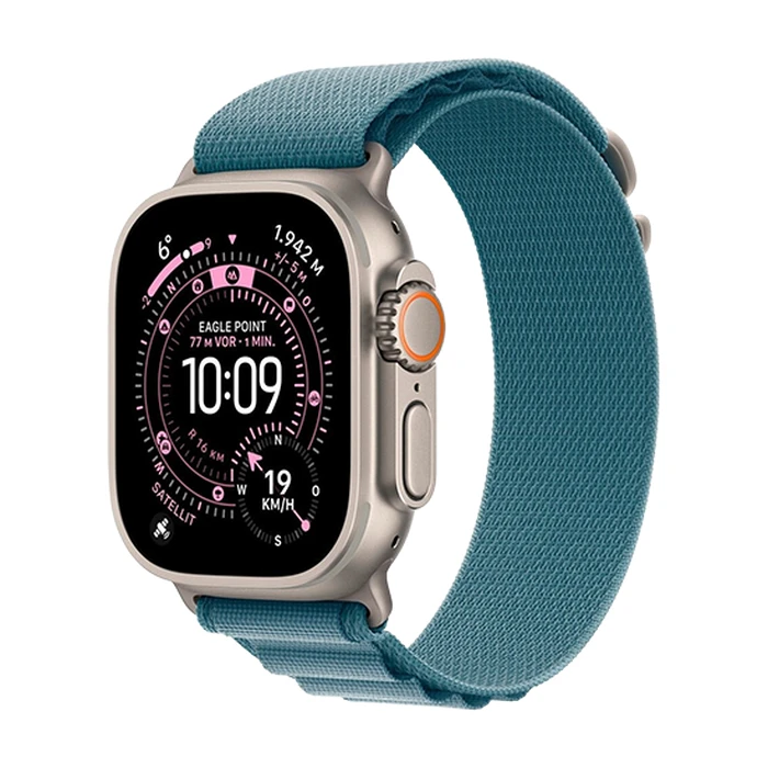 Smartwatch Watch Apple Watch Ultra 3 (2025) 5G 49Mm Natural Titanium With Alpine Loop M - Light Blue