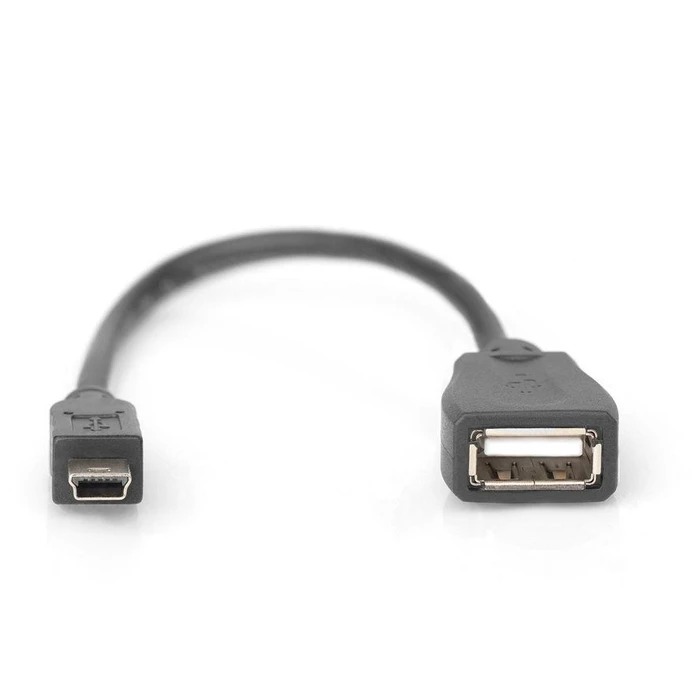Αντάπτορας USB Digitus USB 2.0 OTG, Typ Mini B - A St/Bu 0,2m