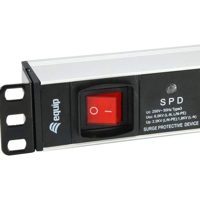 Πολύπριζο Ασφαλείας Equip 19"(1HE)7fach with -protection + switch