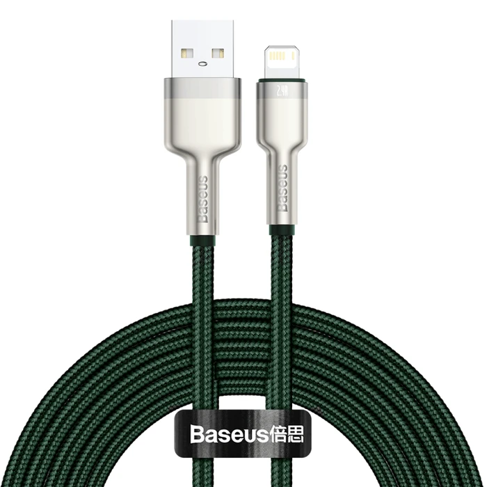 Καλώδιο Lightning for Lightning Baseus Cafule, 2.4A, 2m (green)