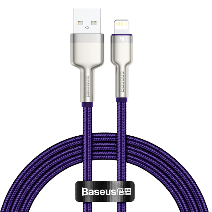 Καλώδιο USB to Lightning Baseus Cafule 2.4A 1m (purple)