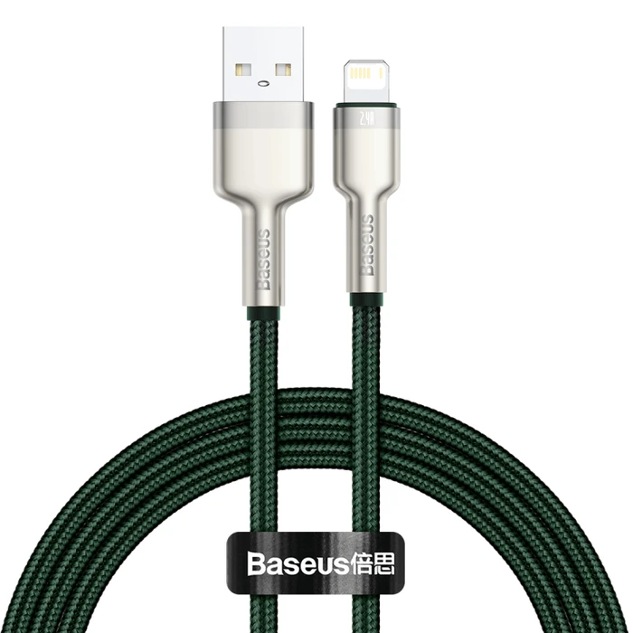 Καλώδιο USB to Lightning Baseus Cafule 2.4A 1m (green)