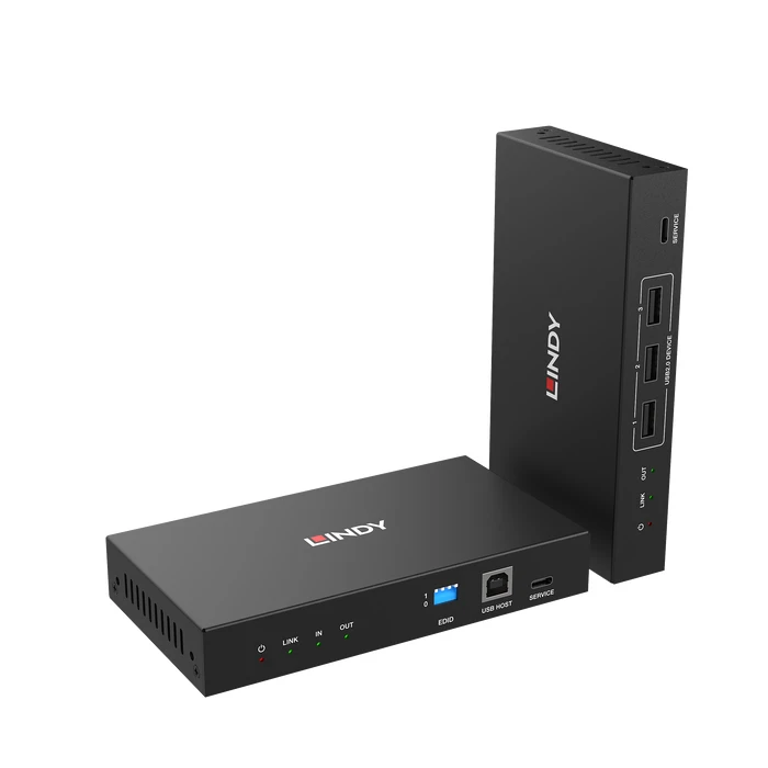 Lindy Επεκτατής KVM HDMI οπτικών ινών 5 km 4K60 USB 2.0 RS-232 & IR (39366)