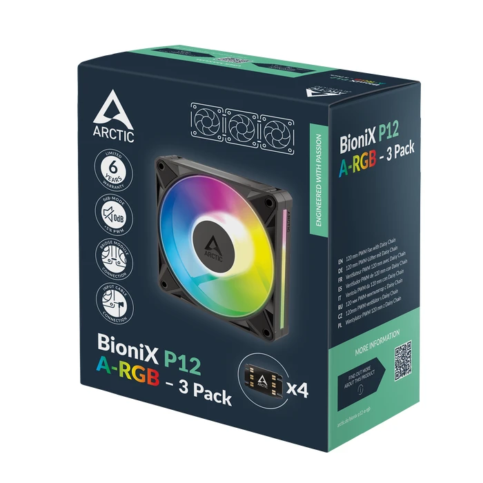 ARCTIC BioniX P12 A-RGB 120mm 3-pack (4-Pin PWM, A-RGB)