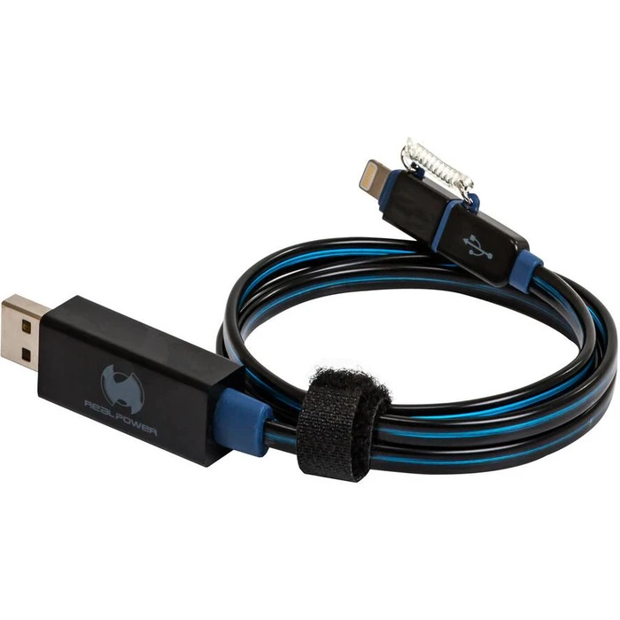 Καλώδιο RealPower Floating lightning/micro USB blue