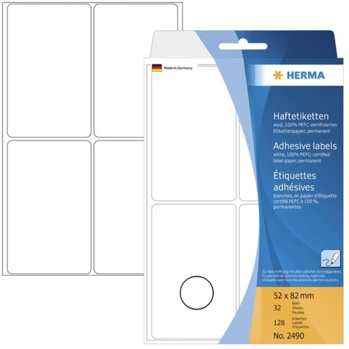 Ετικέτες Herma multi-purpose White 52x82 mm matt 128 pcs.