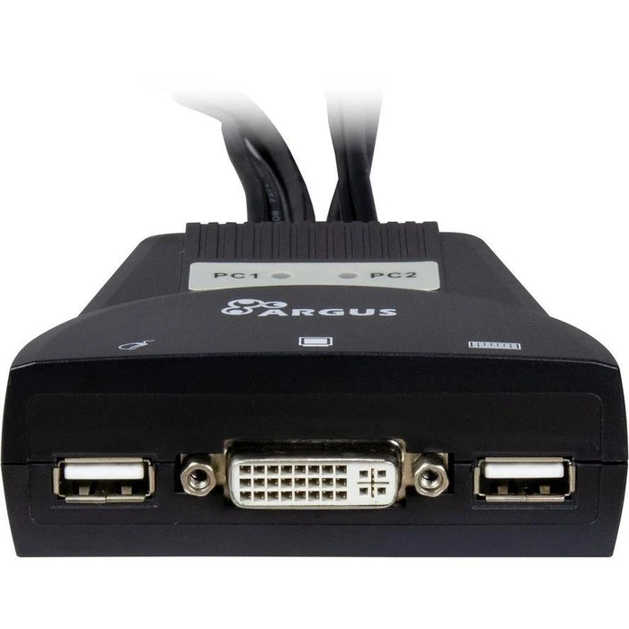KVM Switch Inter-Tech LS-21DA DVI, 2 Port, plastic