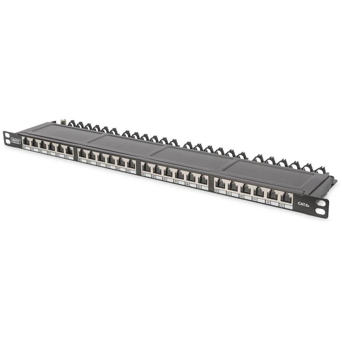 Patch Panel Digitus 0,5HE 24-Port Cat6a shielded Black
