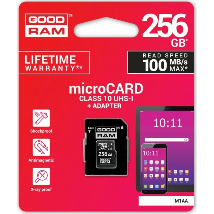 Κάρτα Μνήμης microSDXC 256GB GOODRAM Class 10 UHS-I + adapter