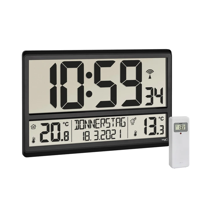 Θερμόμετρο - Υγρασιόμετρο TFA 60.4521.01 XL Radio Clock with Indoor/Outdoor Temperature