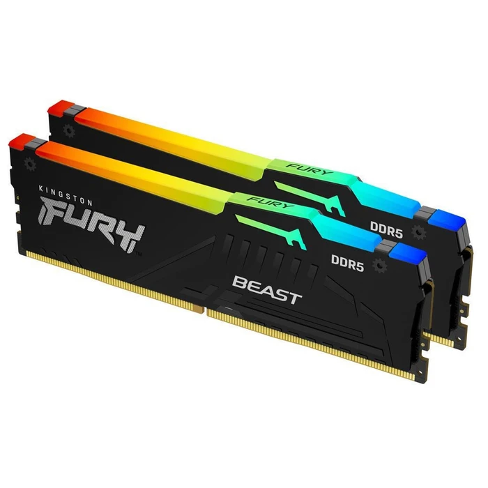 Μνήμη RAM Σταθερού DDR5 32GB Kingston FURY Beast RGB - 2 x 16GB - 288-PIN - 5600 MHz
