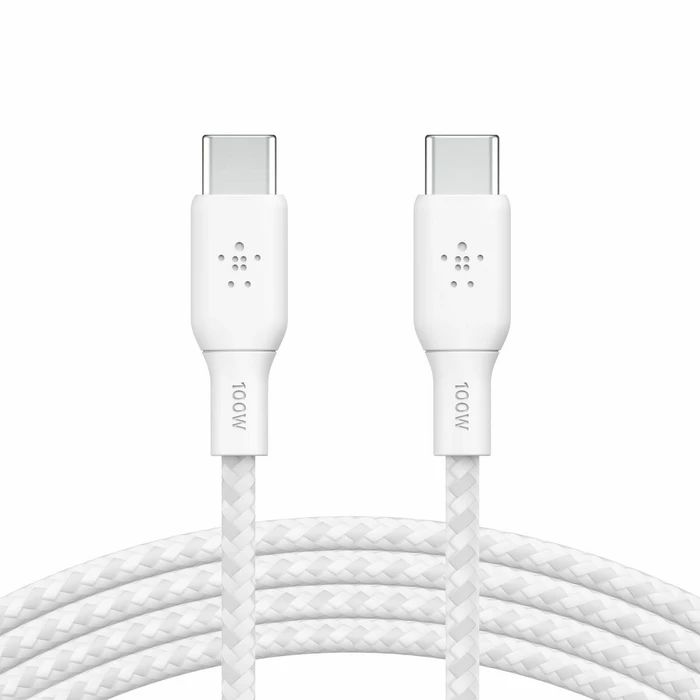 Καλώδιο USB Belkin braided USB-C/USB-C 100W 2m white CAB014bt2MWH