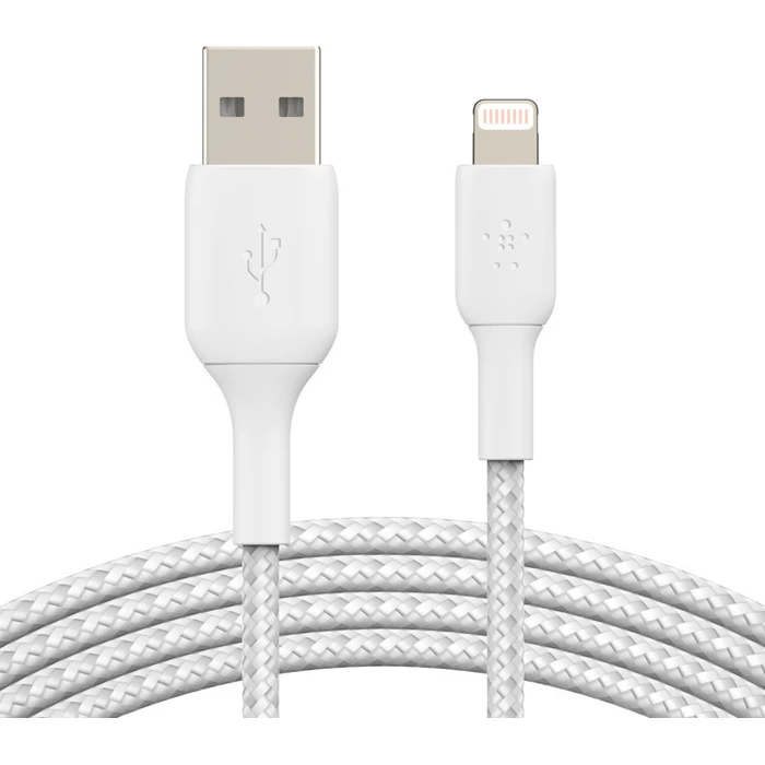 Καλώδιο USB Belkin Lightning 1m, coated, mfi cert, white