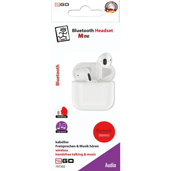 Bluetooth Handsfree 2GO "TWS Mini" - White
