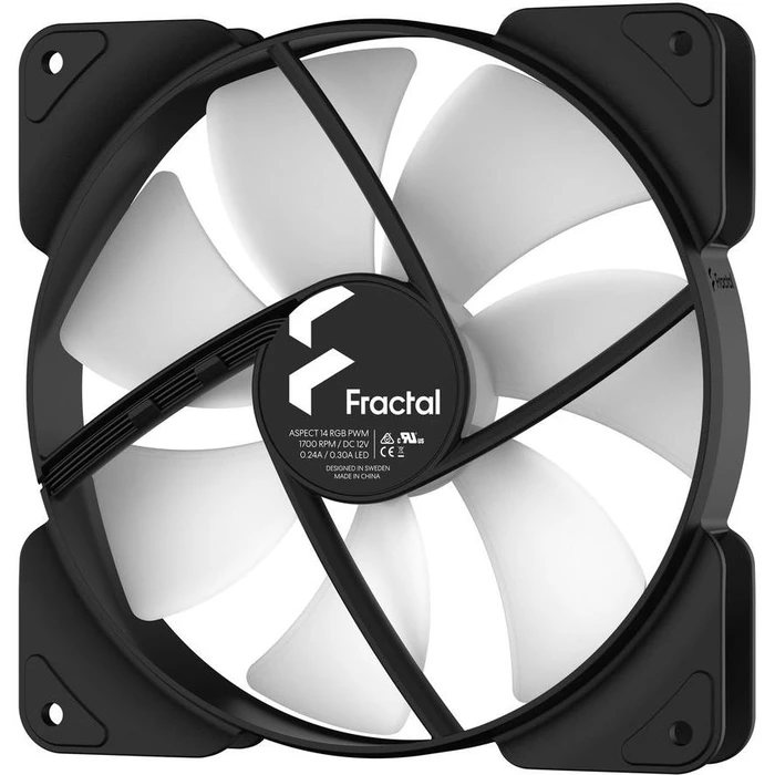Case Fan 14cm Fractal Design Aspect 14 RGB PWM Black Frame 3-Pack