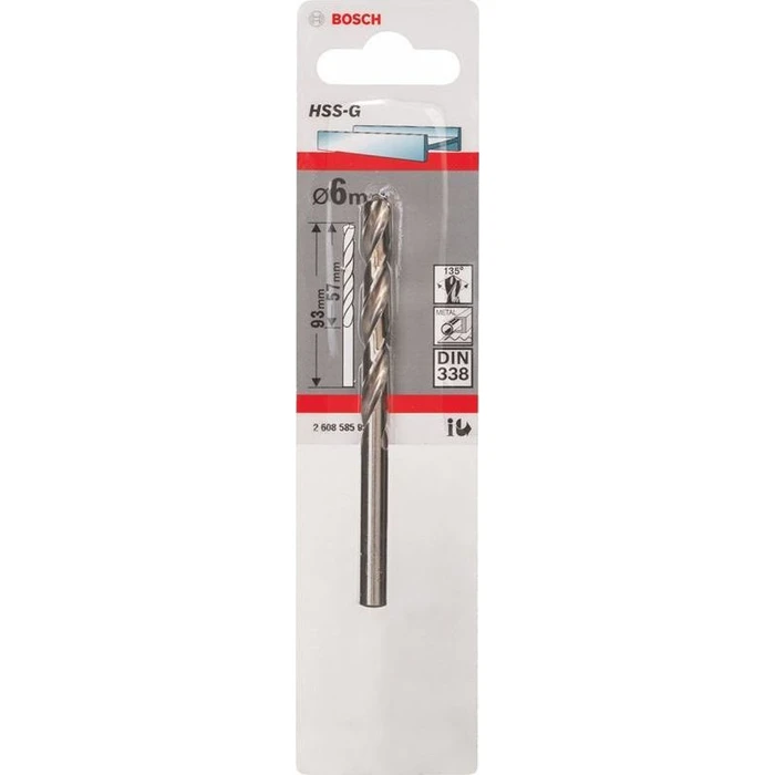 Τρυπάνι Bosch 1 Metal HSS-G 6,0x57x93mm