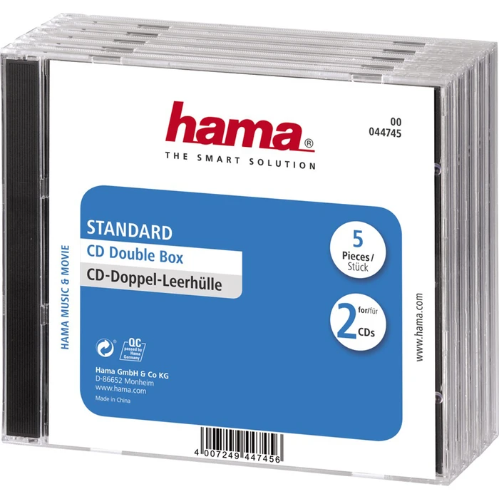 Θήκη CD 1x5 Hama Standard Double Jewel transp/black 44745