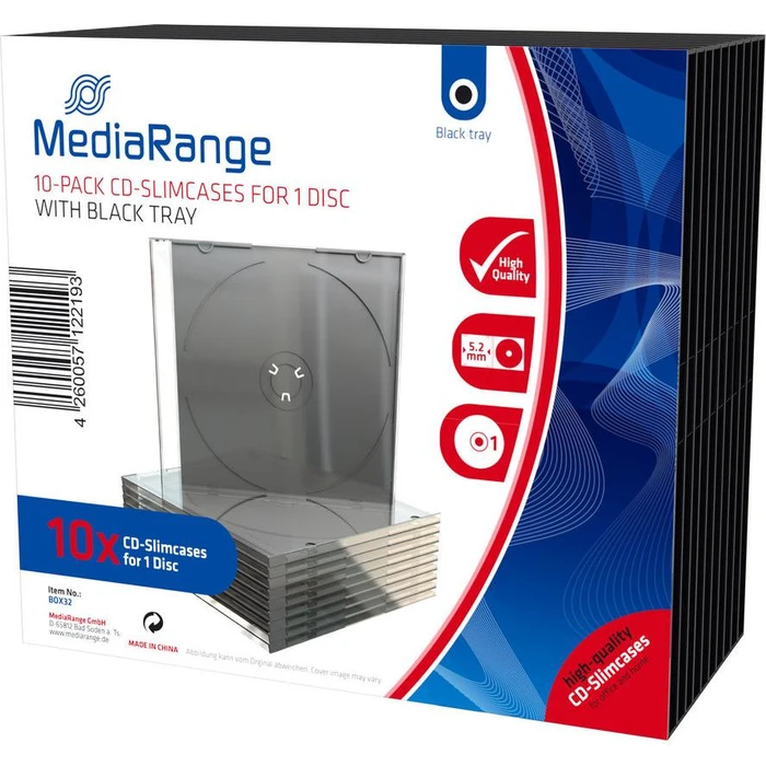 Θήκη CD/DVD MediaRange Leerbox 10pcs Single SlimCase retail