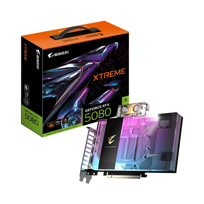 Graphics Card Gigabyte AORUS GeForce RTX 5080 XTREME WATERFORCE WB 16G OC Edition
