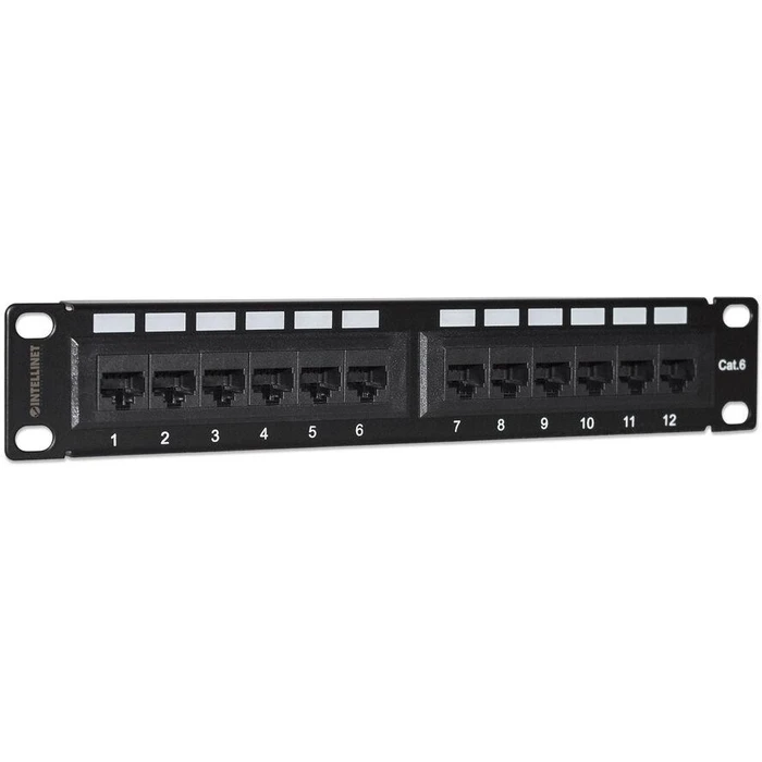 Patch Panel Intellinet 10" 1HE 12-Port Cat6 UTP Black