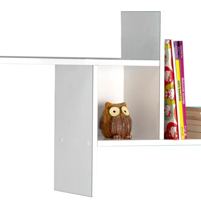 Wall-mounted shelf W100xD18xH50 cm High Gloss White  Velco