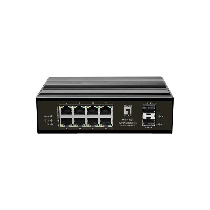 Network Switch LevelOne 10Port Gigabit PoE DIN-Rail,-40°C to 75°C